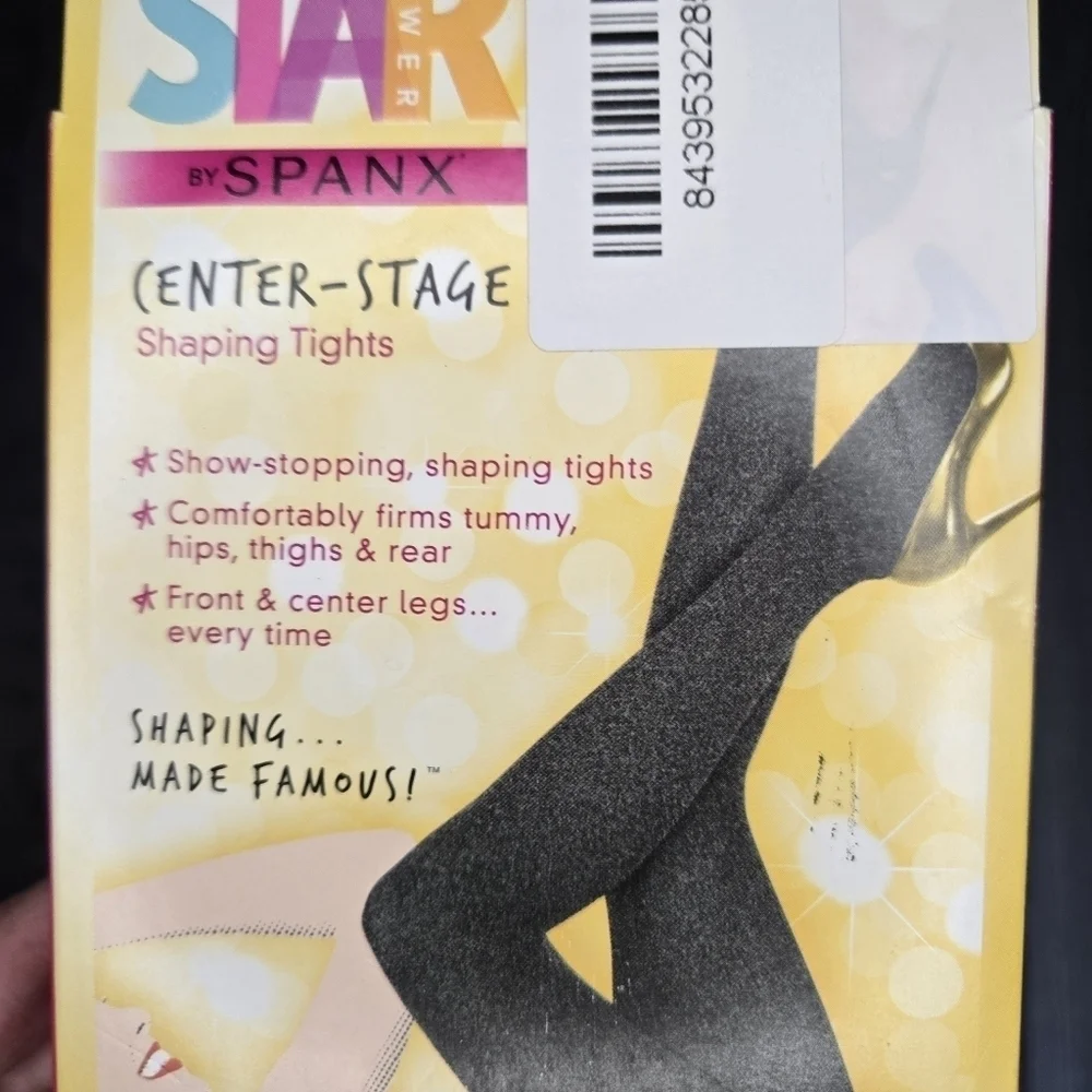 Spanx Star Power Center-Stage Shaping Tights Heathered Navy Sizes A & E New 2215